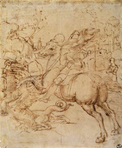 Cartoon for St George and the Dragon by Raffaello Sanzio Raphael